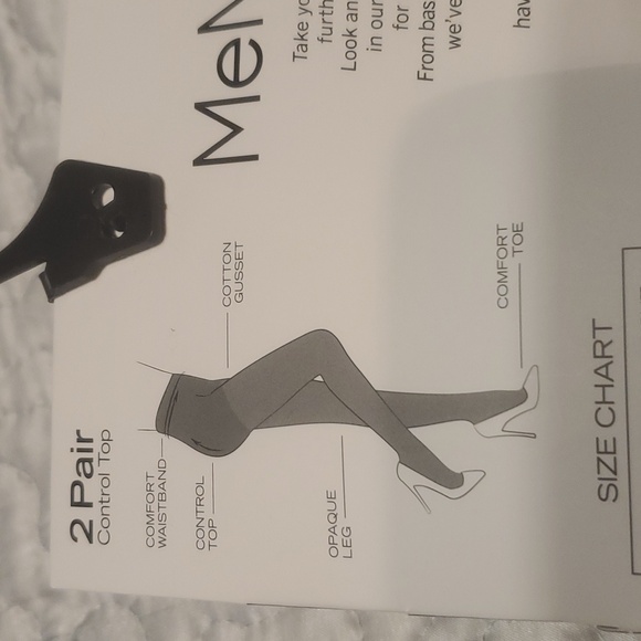 1 pair  NEW  ME  MOI  CONTROL TOP OPAQUE TIGHTS, Size: M/L - Picture 2 of 5
